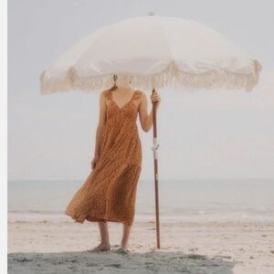 Madewell Orange Georgette Ruffle-Sleeve Tiered Midi Dress in Daisy Meadow Nwt 4